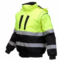 Bosafety Vinter Jakke Pilot 4In1 Hi-Vis Klasse 2 Svart